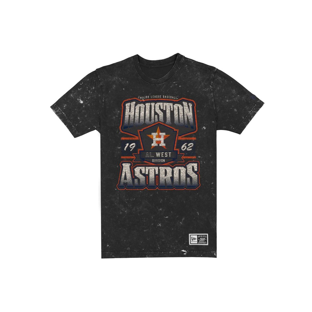 Houston Astros Throwback Washed Graphic Black T-Shirt