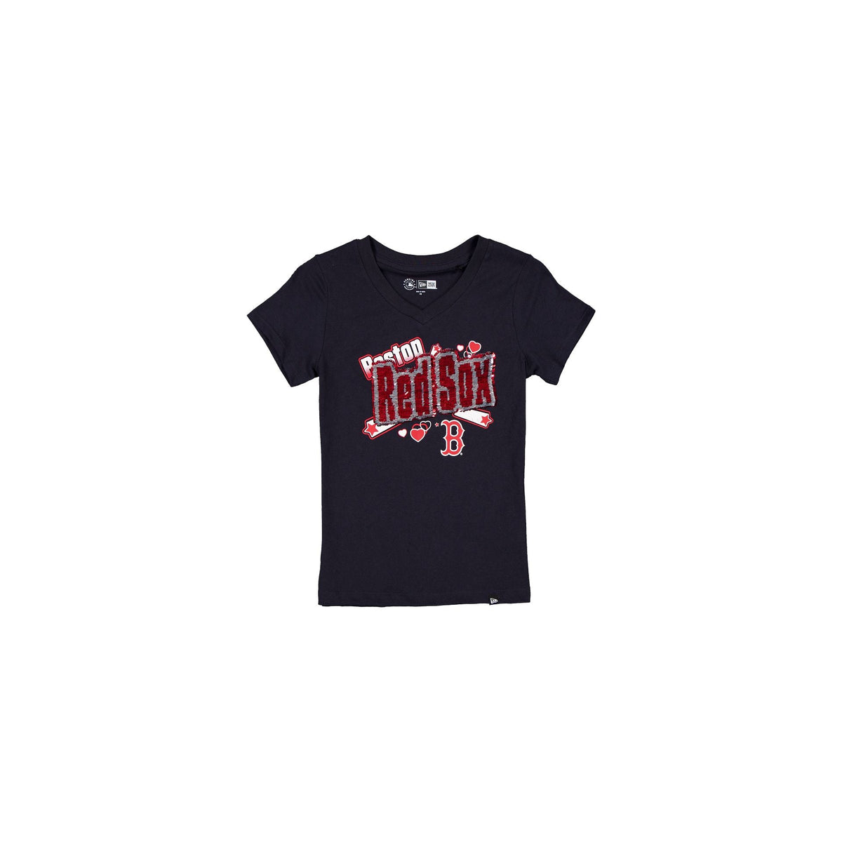 Boston Red Sox Girls Sequin Wordmark T-Shirt