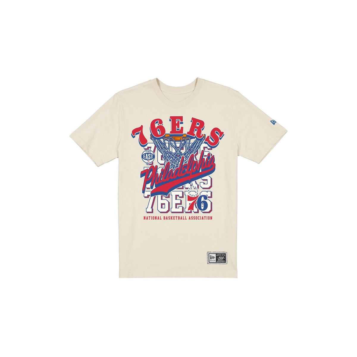 Philadelphia 76ers Throwback Net Chrome White T-Shirt