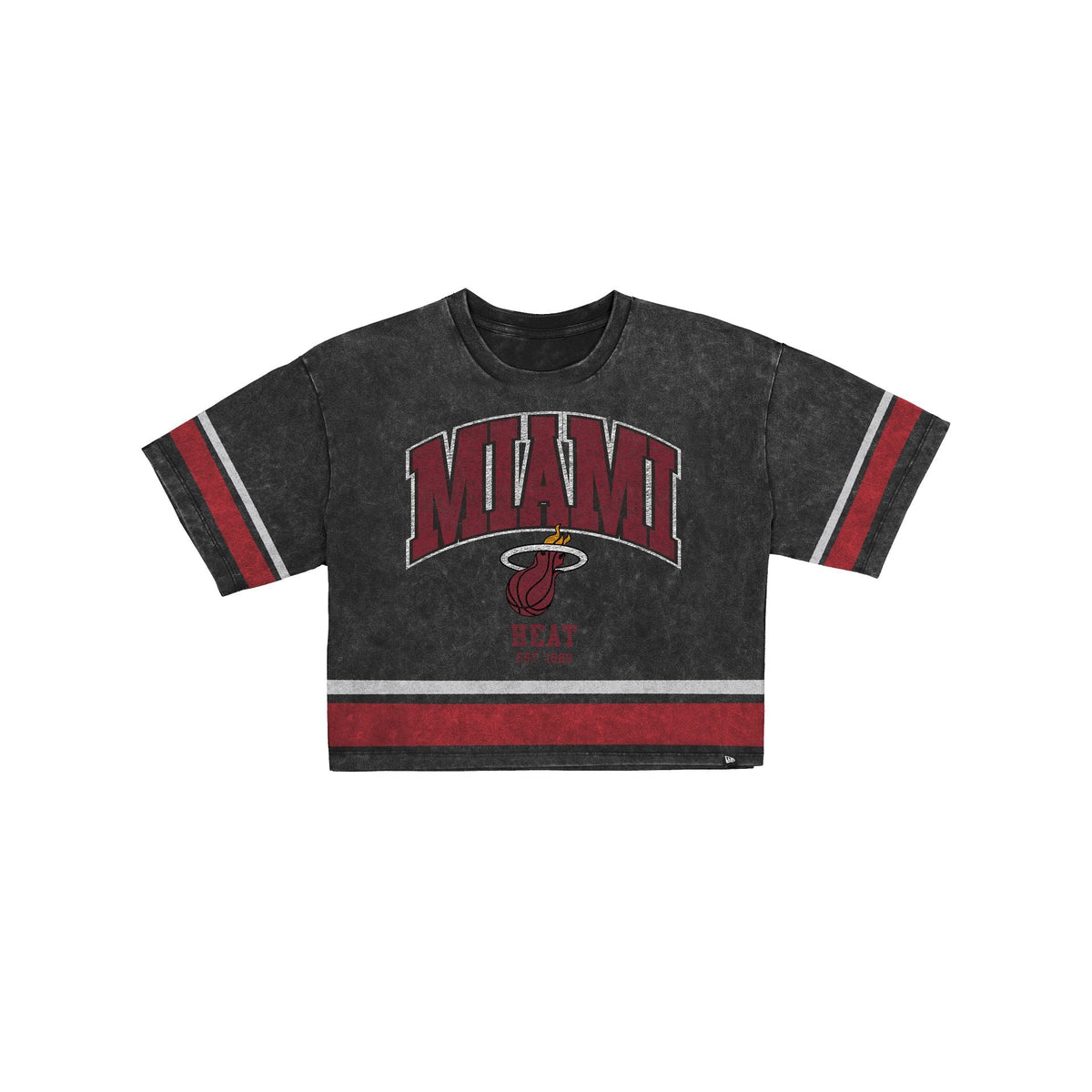 Miami Heat Women's Vintage Stripe Cropped T-Shirt