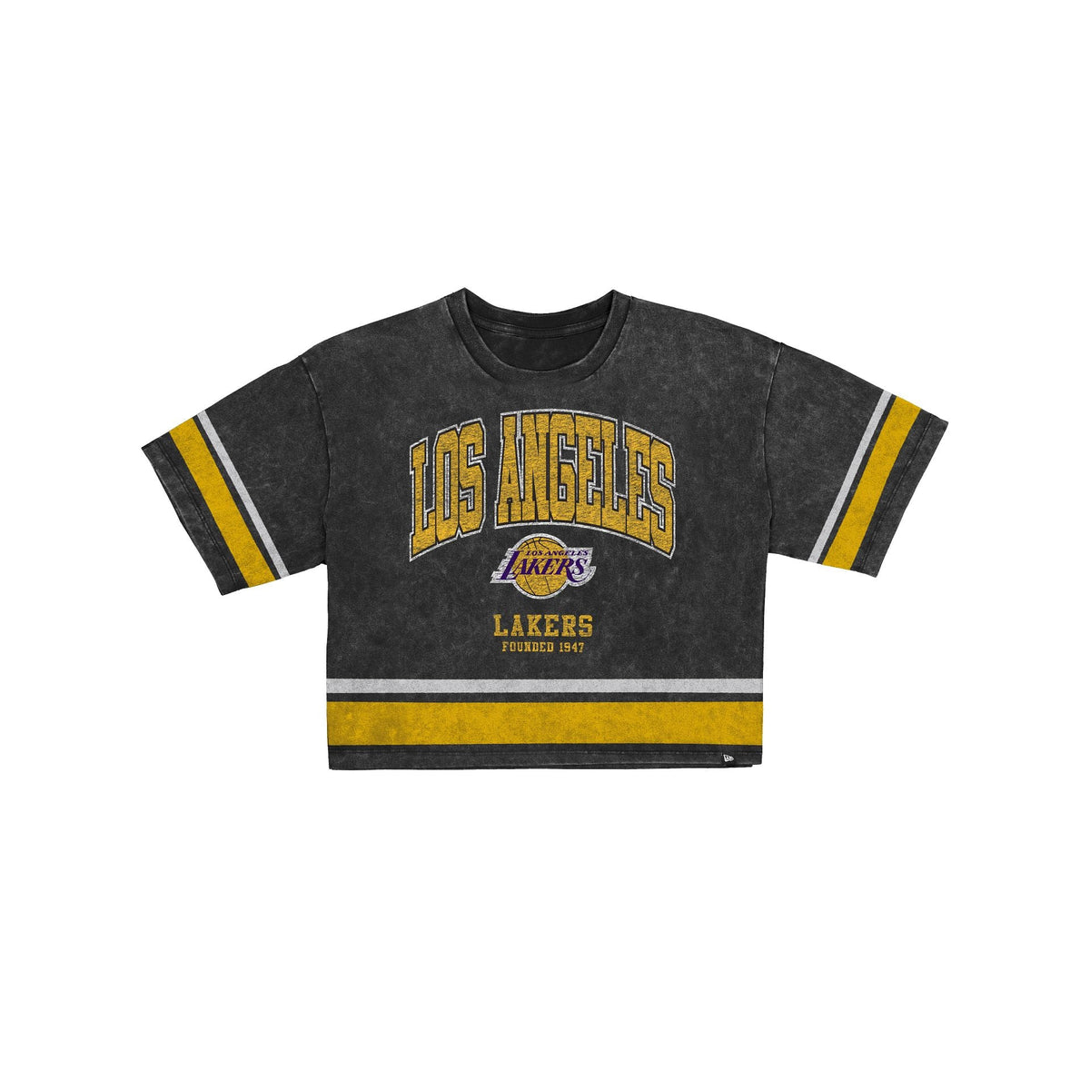 Los Angeles Lakers Women's Vintage Stripe Cropped T-Shirt