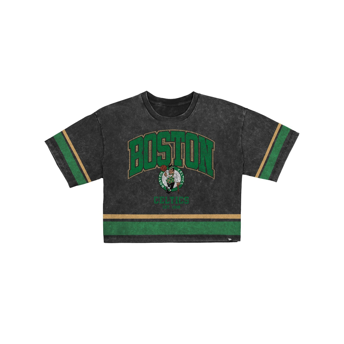 Boston Celtics Women's Vintage Stripe Cropped T-Shirt