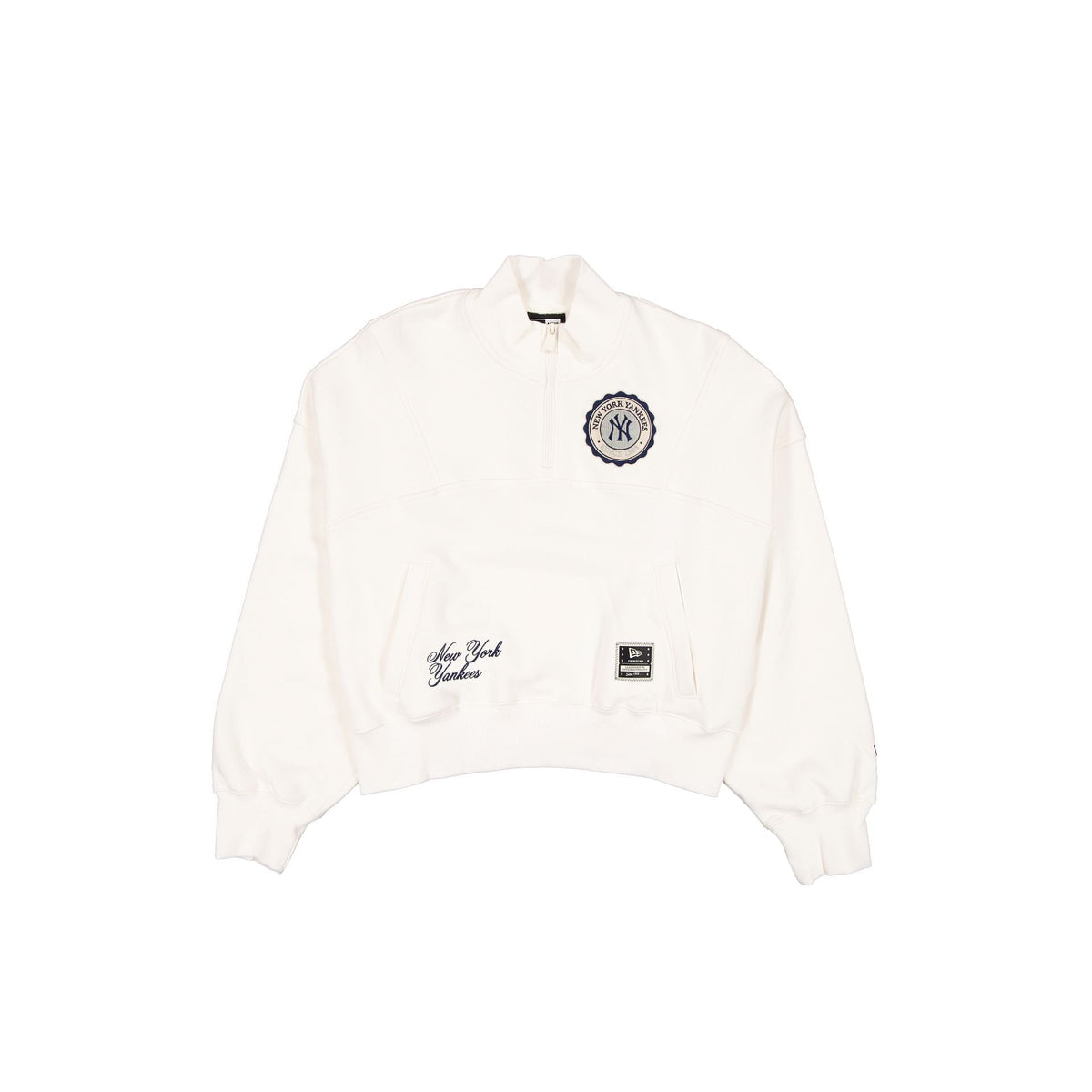 New York Yankees Women's Chrome White Quarter Zip