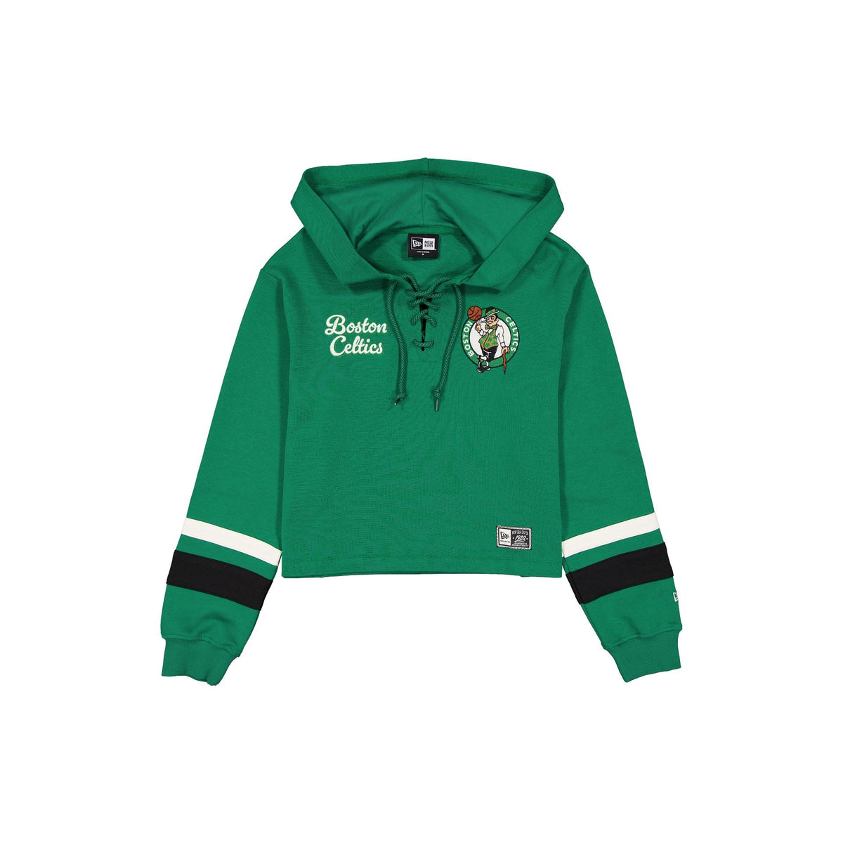 Boston Celtics Women's Throwback Cropped Tie Hoodie