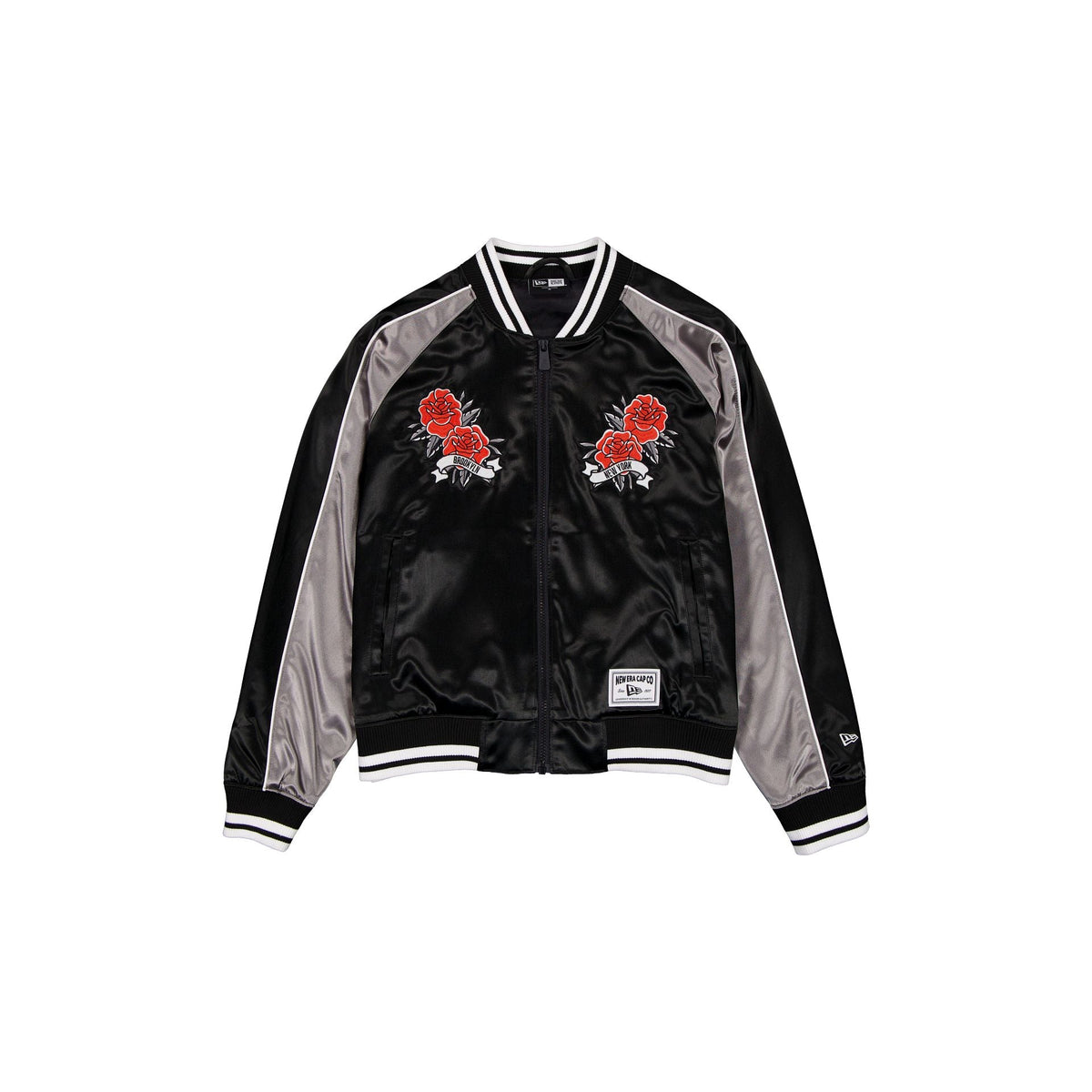 Brooklyn Nets Women's Floral Satin Varsity Jacket