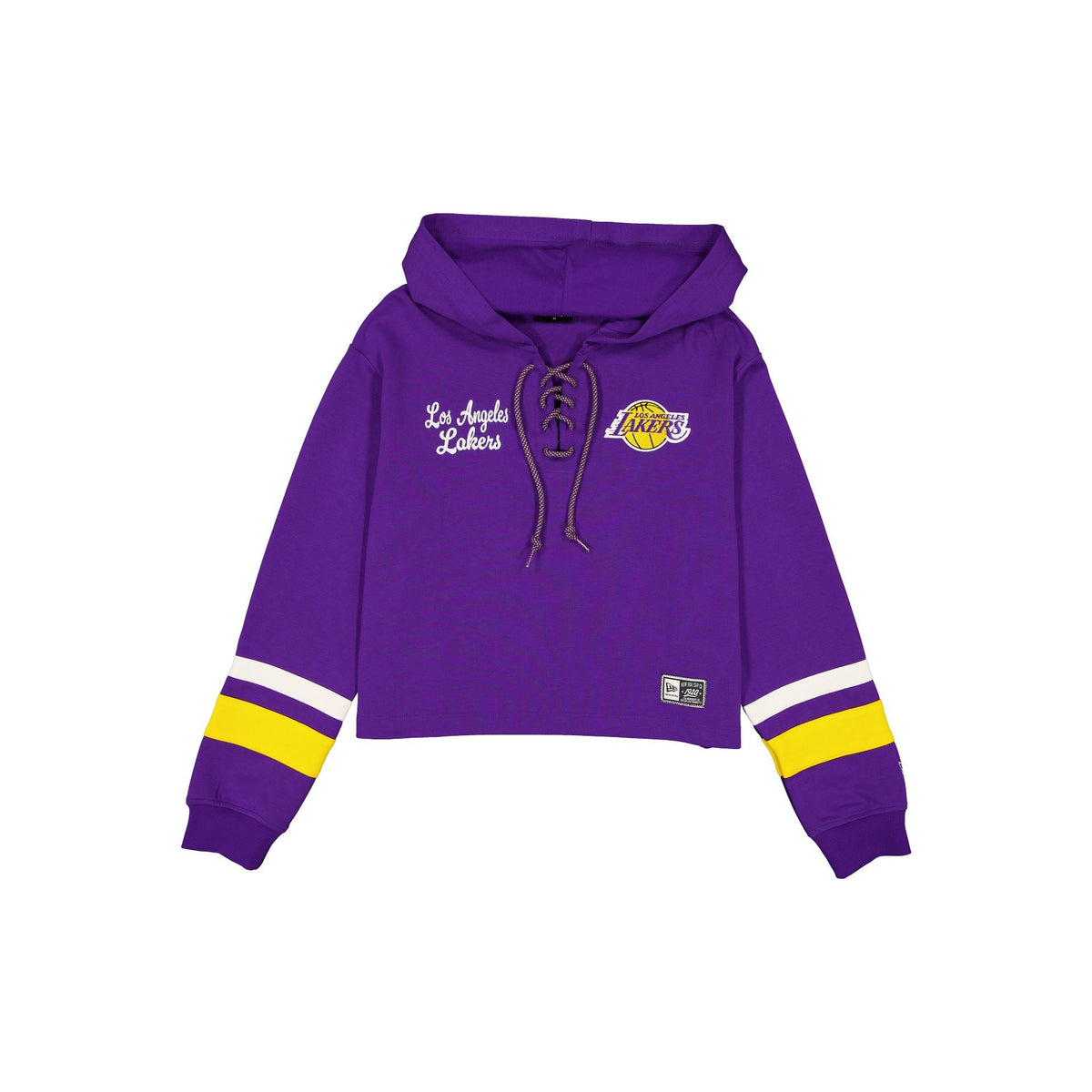 Los Angeles Lakers Women's Throwback Cropped Tie Hoodie