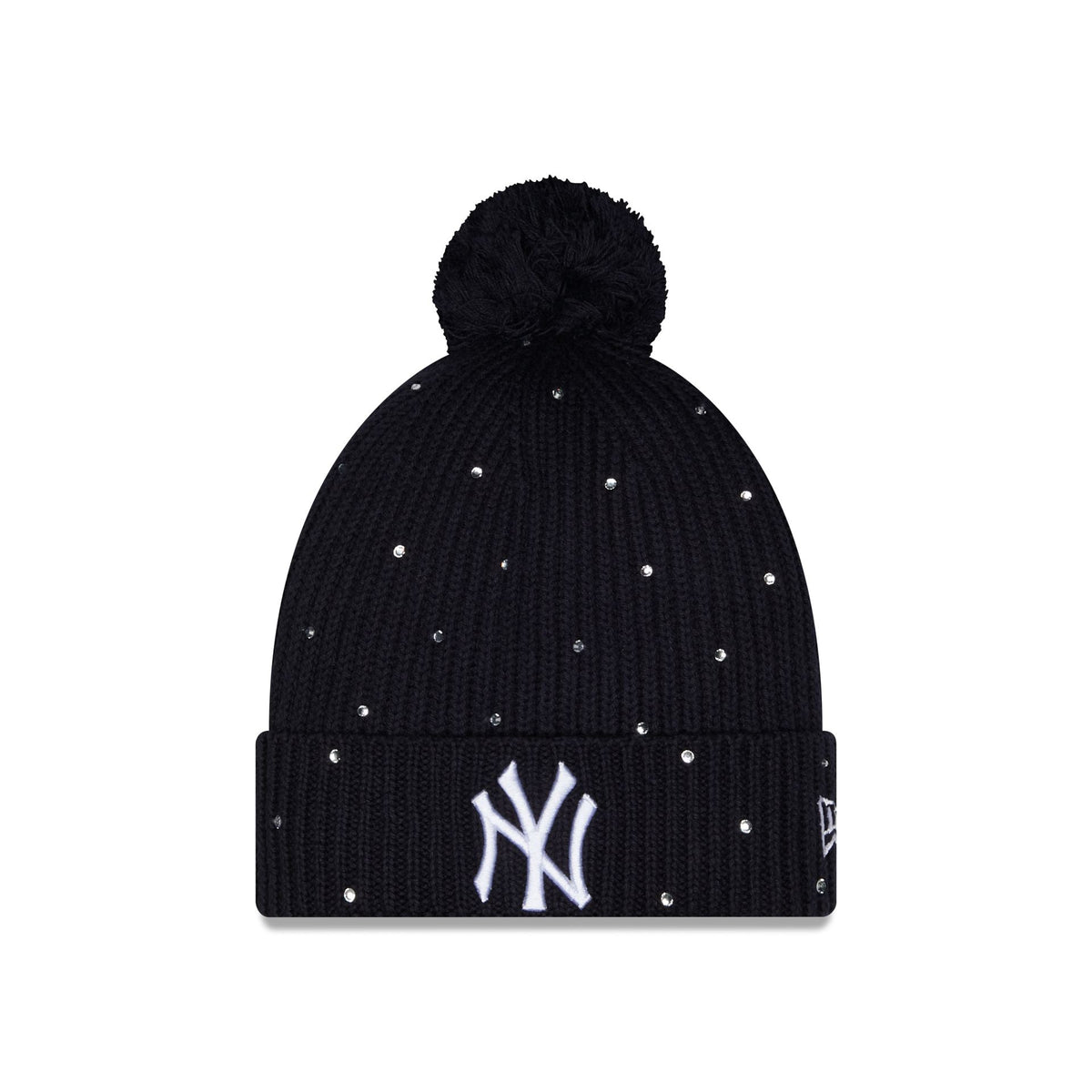 New York Yankees Women's Rhinestone Pom Knit Hat