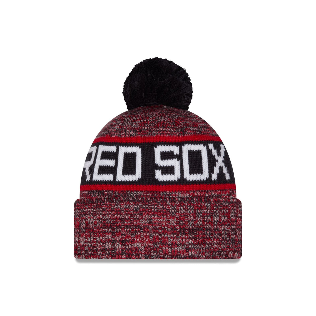 Boston Red Sox Tri Color Pom Knit Hat