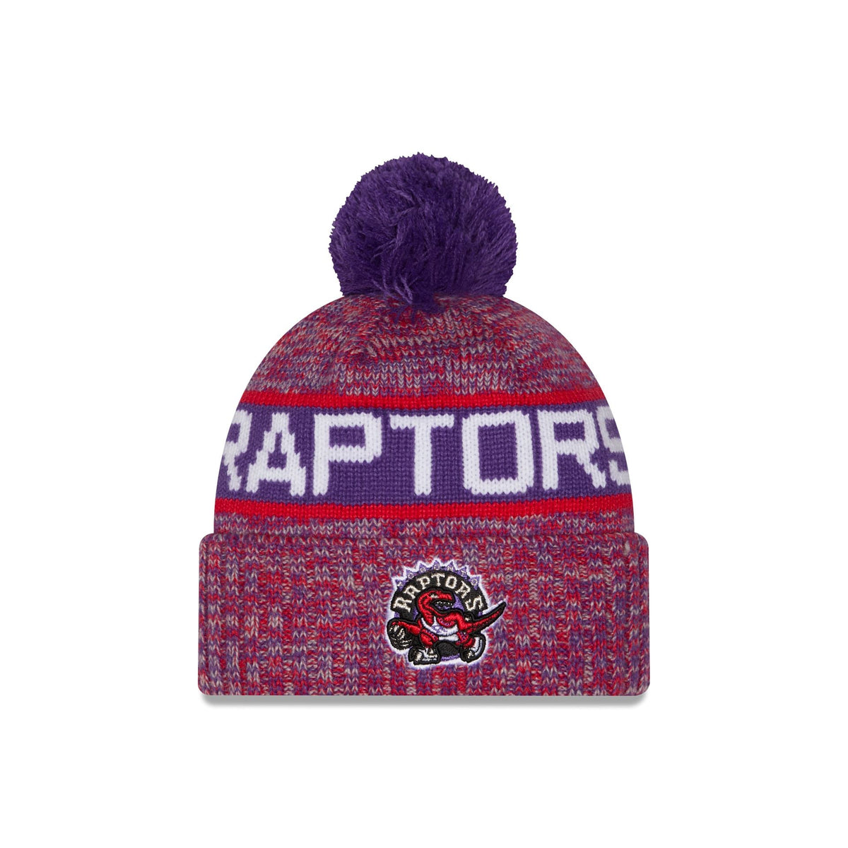 Toronto Raptors Tri Color Pom Knit Hat
