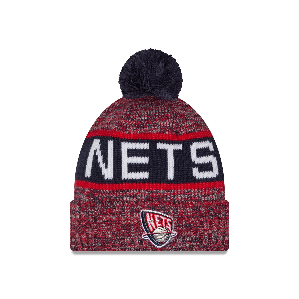 New Jersey Nets Tri Color Pom Knit Hat