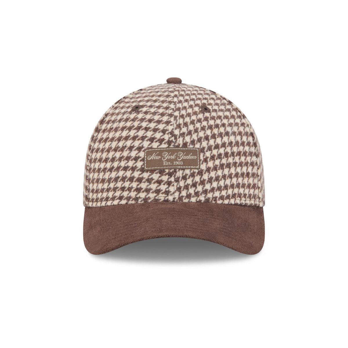New York Yankees Brown Houndstooth Women's 9FORTY M-Crown Adjustable Hat