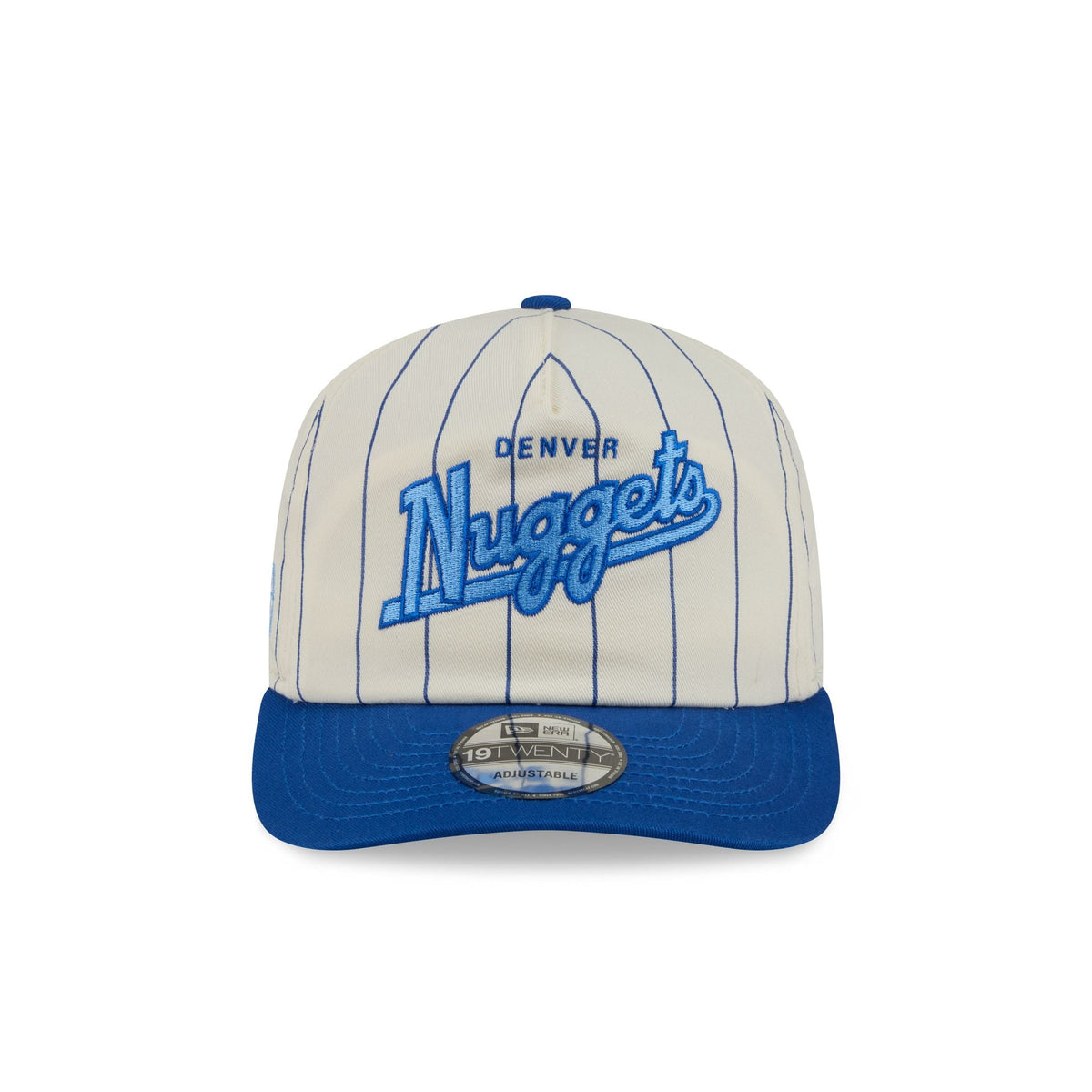 Denver Nuggets Chrome White Pinstripe 19TWENTY Snapback Hat