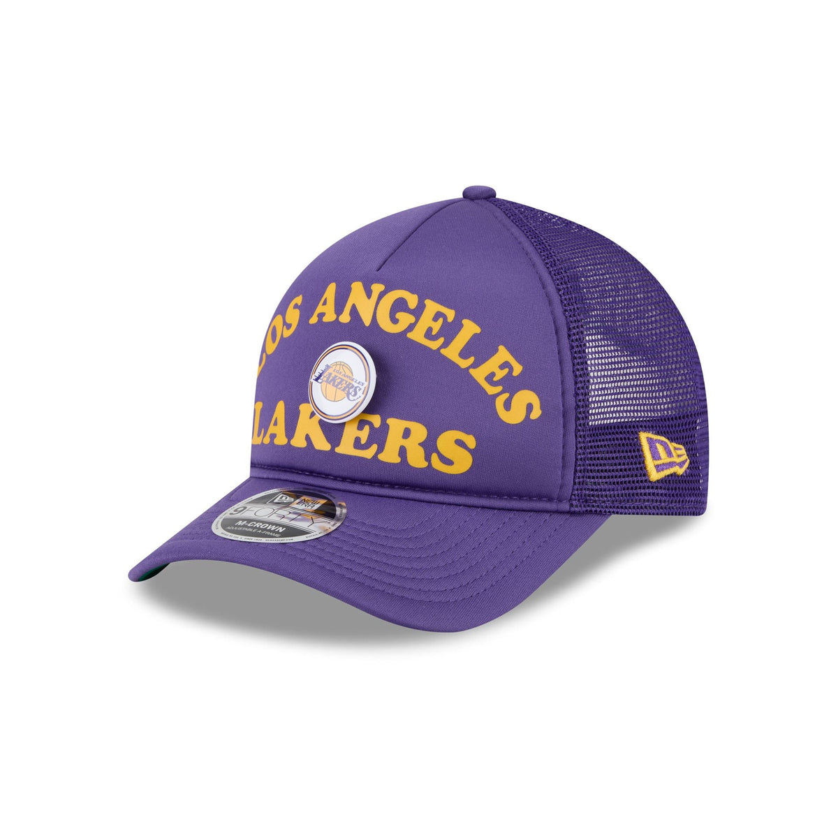 Los Angeles Lakers Button 9FORTY M-Crown A-Frame Trucker Hat