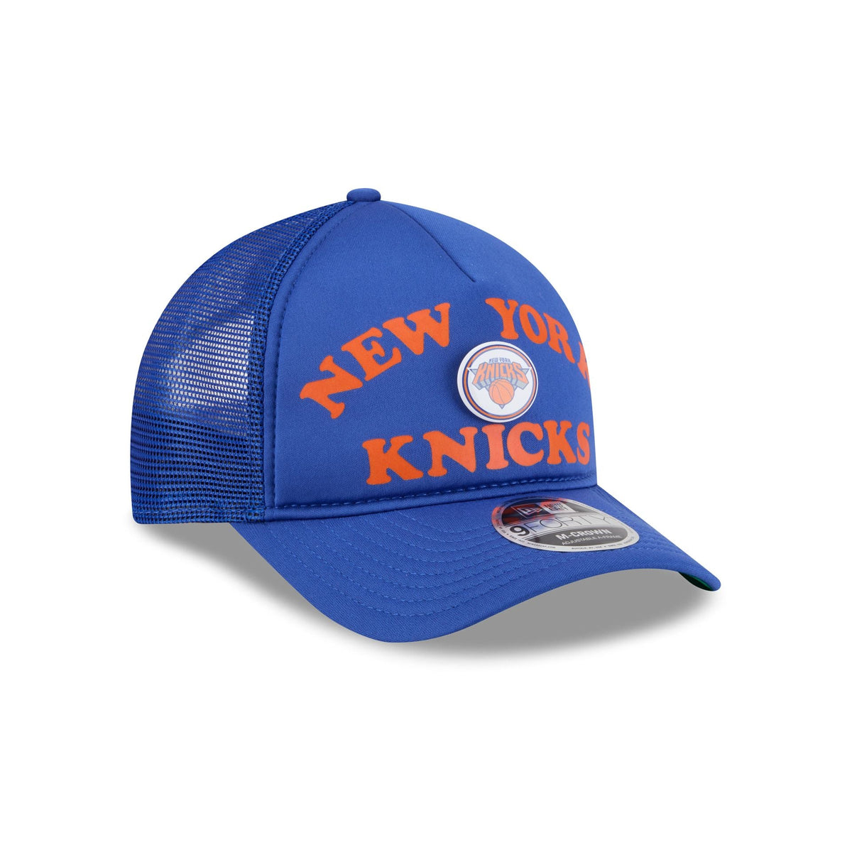 New York Knicks Button 9FORTY M-Crown A-Frame Trucker Hat