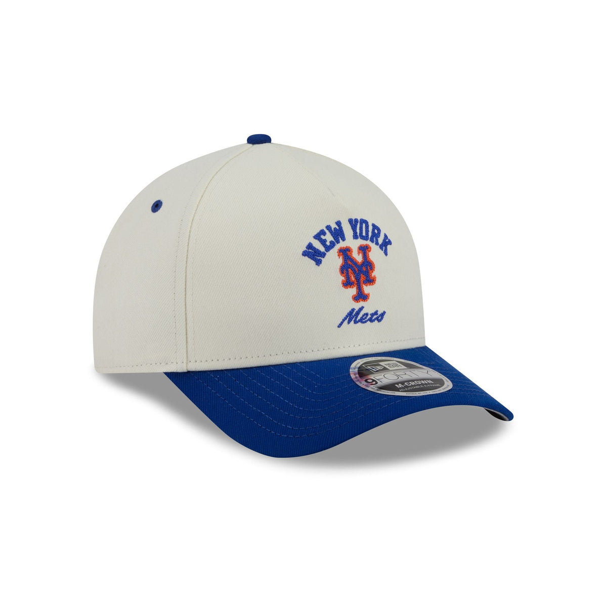 New York Mets Arched Graphic Chrome White 9FORTY M-Crown A-Frame Snapback Hat