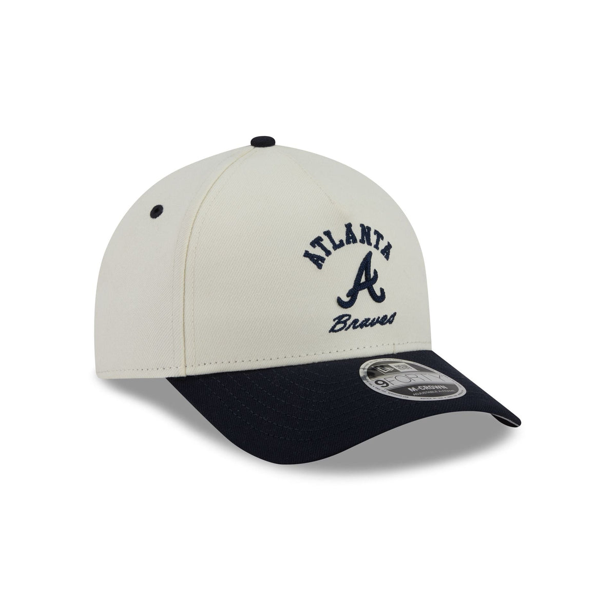 Atlanta Braves Arched Graphic Chrome White 9FORTY M-Crown A-Frame Snapback Hat