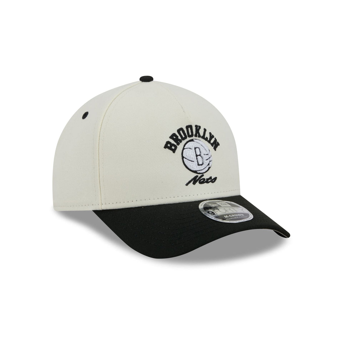 Brooklyn Nets Arched Graphic Chrome White 9FORTY M-Crown A-Frame Snapback Hat