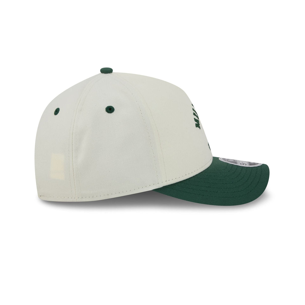 Milwaukee Bucks Arched Graphic Chrome White 9FORTY M-Crown A-Frame Snapback Hat