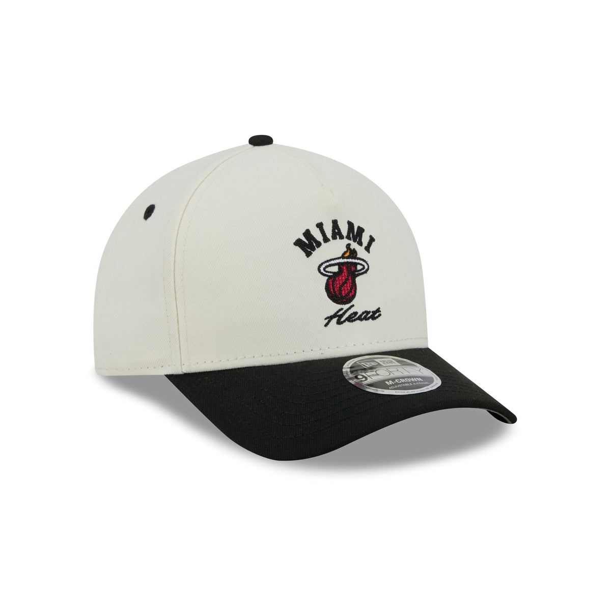 Miami Heat Arched Graphic Chrome White 9FORTY M-Crown A-Frame Snapback Hat