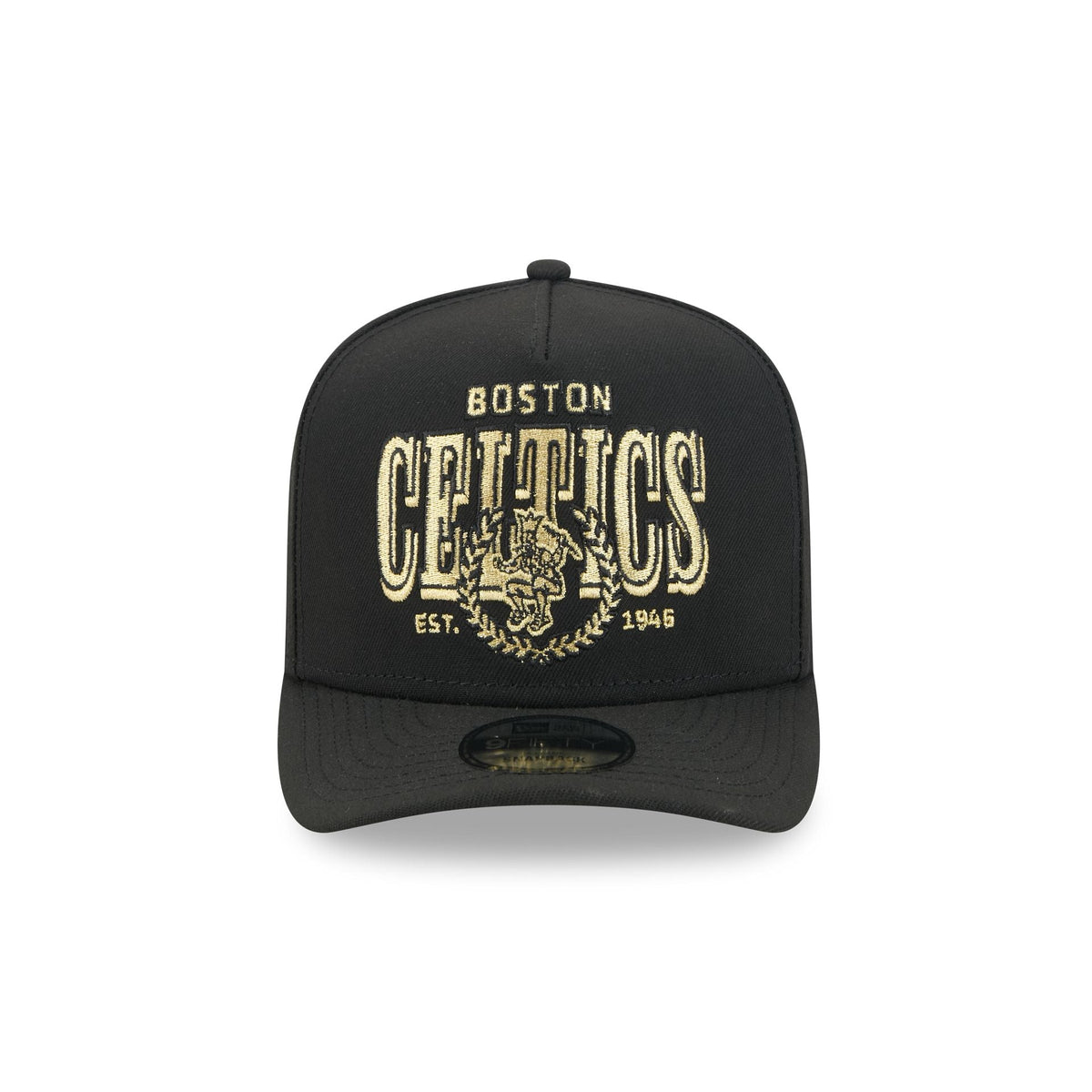 Boston Celtics Gold Laurel Black 9FIFTY A-Frame Snapback Hat