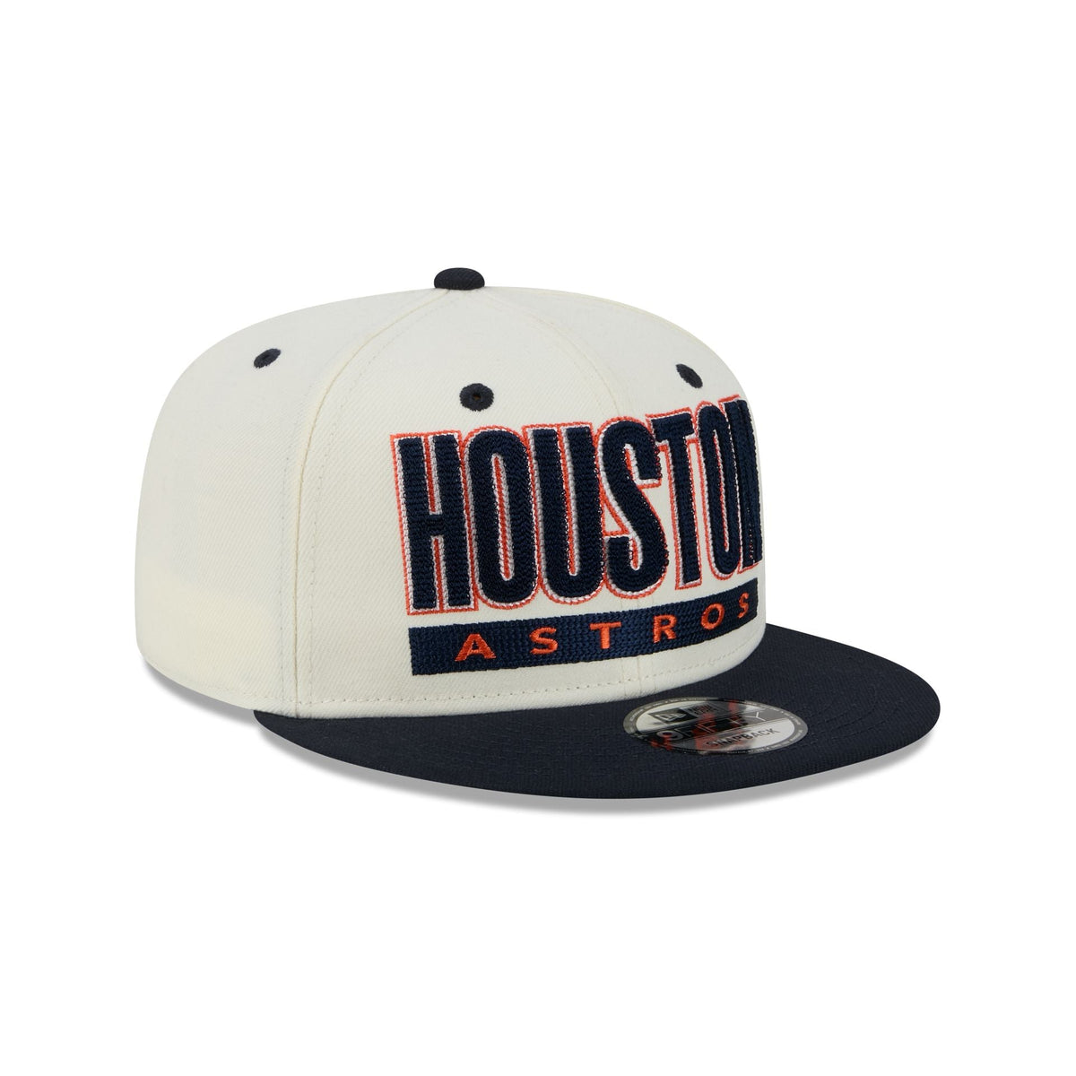 Houston Astros Classic Stacked Chrome 9FIFTY Snapback Hat