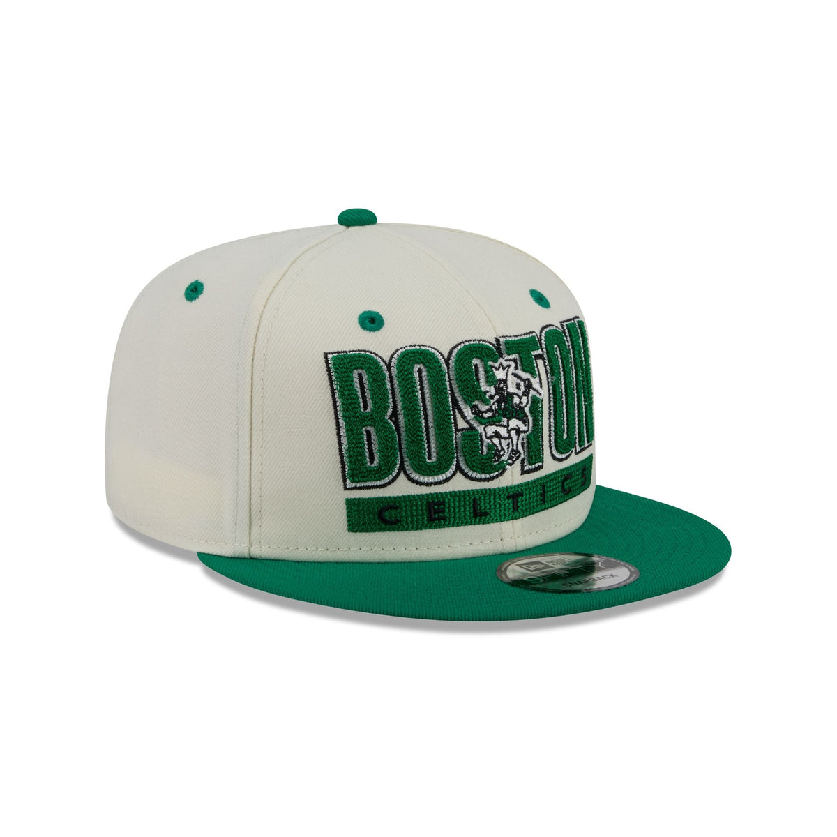 Boston Celtics Classic Stacked Chrome 9FIFTY Snapback Hat