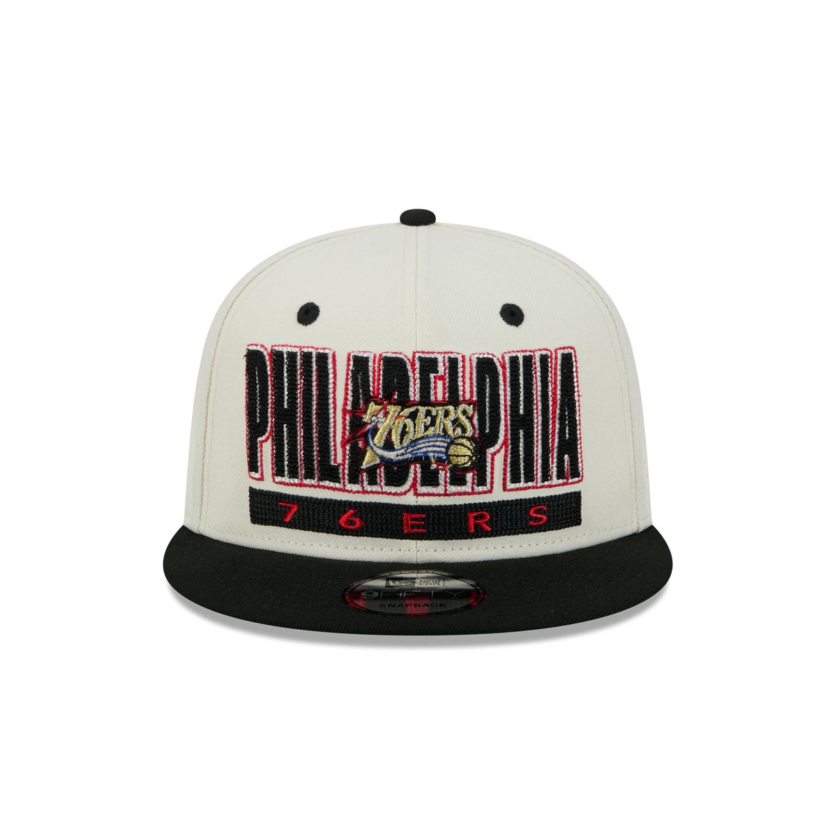 Philadelphia 76ers Classic Stacked Chrome 9FIFTY Snapback Hat