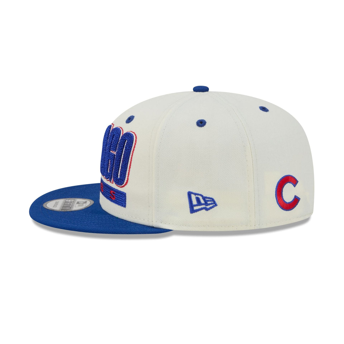 Chicago Cubs Classic Stacked Chrome 9FIFTY Snapback Hat