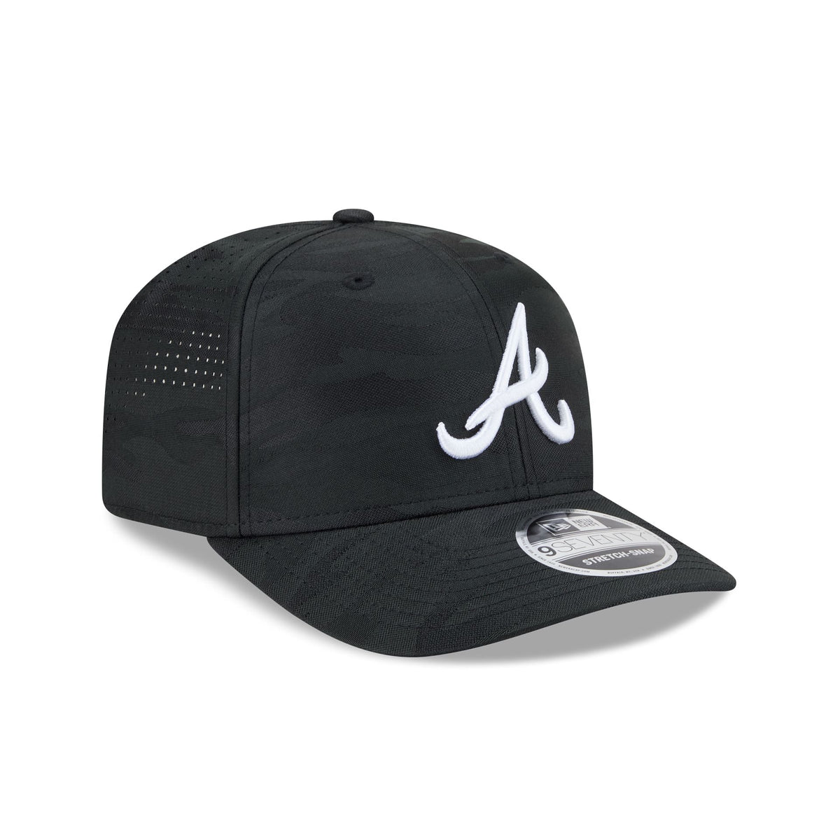Atlanta Braves Black Camo Performance 9SEVENTY Stretch-Snap Hat
