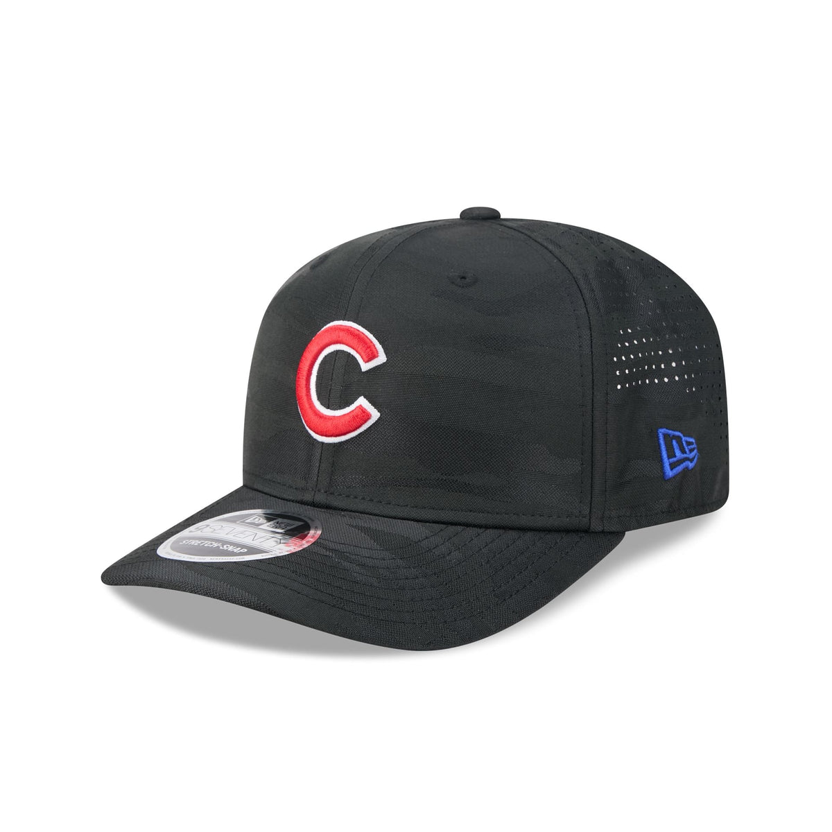 Chicago Cubs Black Camo Performance 9SEVENTY Stretch-Snap Hat