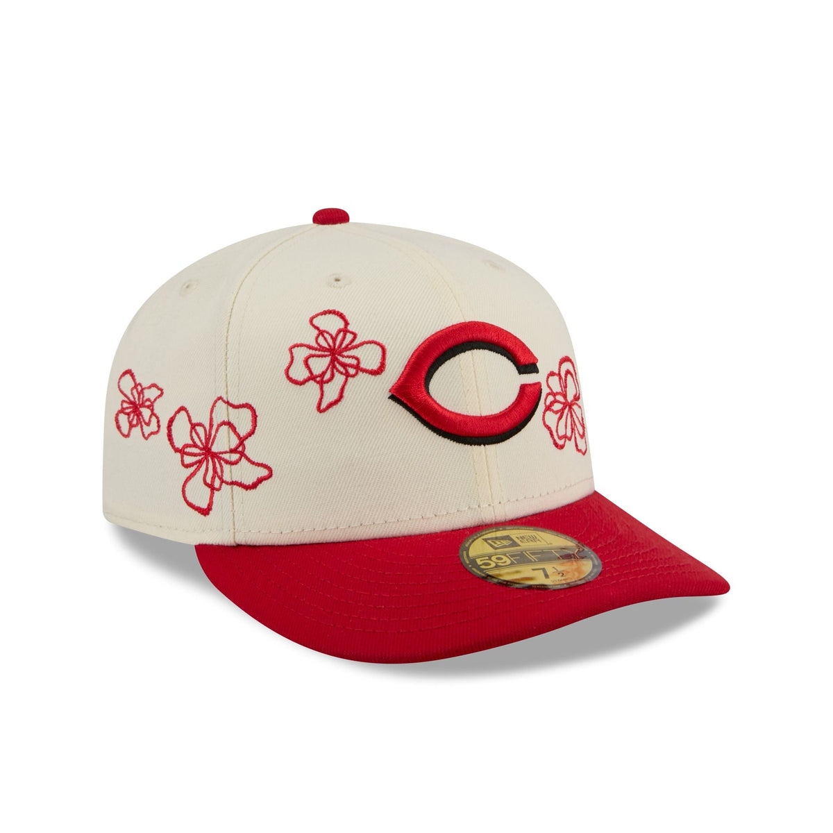 Cincinnati Reds Floral Outline 59FIFTY Fitted Hat