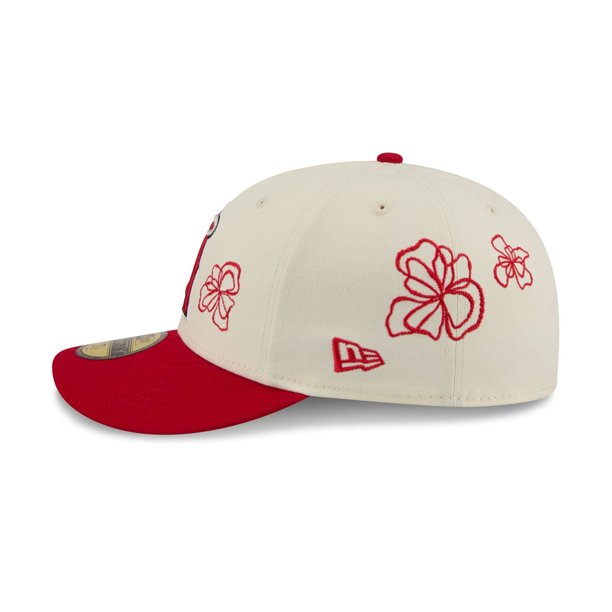 Los Angeles Angels Floral Outline 59FIFTY Fitted Hat