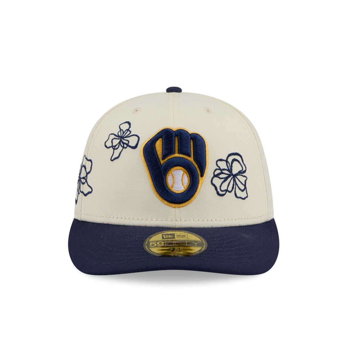 Milwaukee Brewers Floral Outline 59FIFTY Fitted Hat