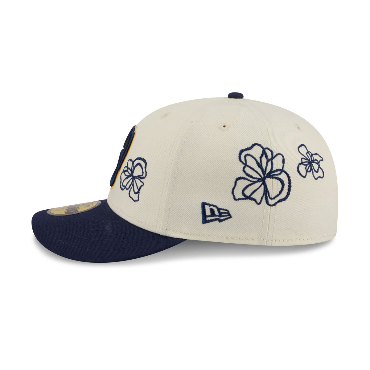 Milwaukee Brewers Floral Outline 59FIFTY Fitted Hat