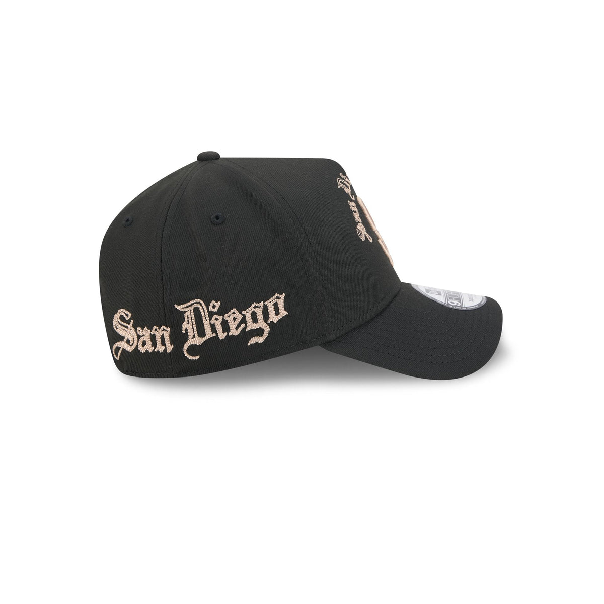 San Diego Padres Gothic Lettering 9FORTY A-Frame Snapback Hat