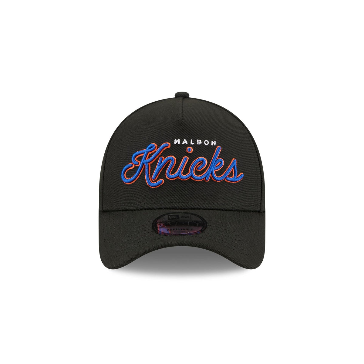 Malbon x New York Knicks Black Script 9FORTY A-Frame Snapback Hat