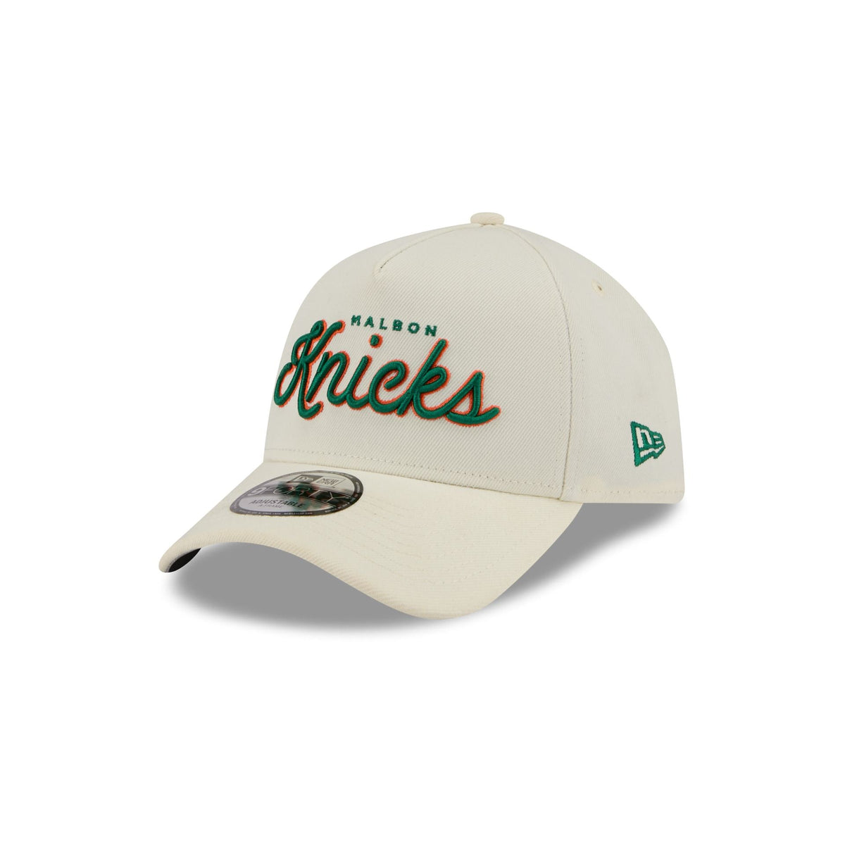 Malbon x New York Knicks Chrome Script 9FORTY A-Frame Snapback Hat