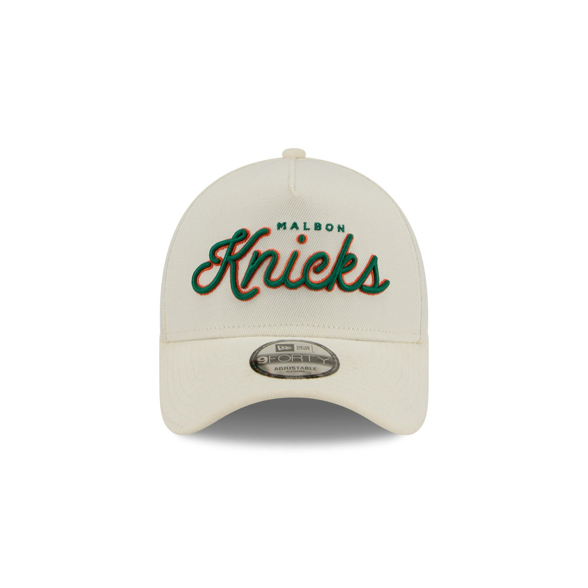 Malbon x New York Knicks Chrome Script 9FORTY A-Frame Snapback Hat