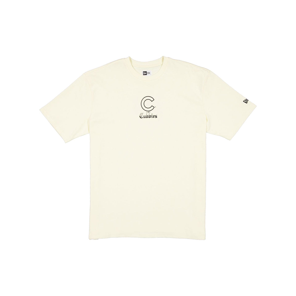 Chicago Cubs Gothic Lettering Chrome White T-Shirt