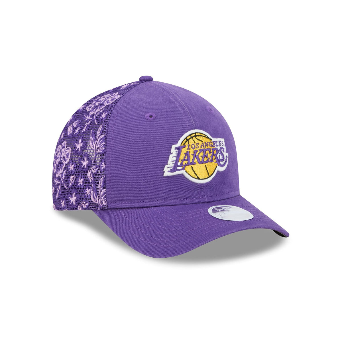 Los Angeles Lakers Floral Mesh Women's 9FORTY M-Crown Trucker Hat