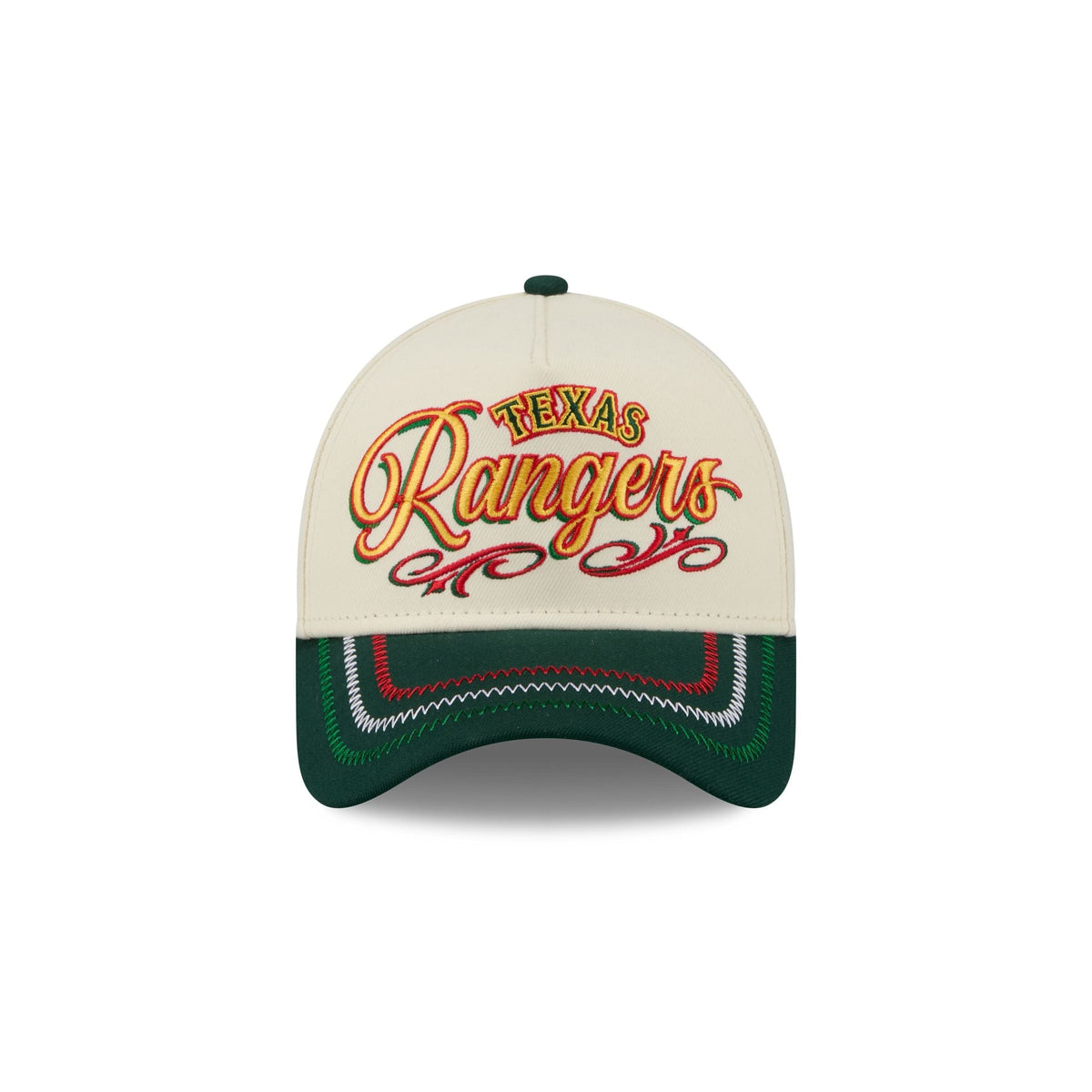 Texas Rangers Cinco de Mayo Chrome White 9FORTY A-Frame Snapback Hat