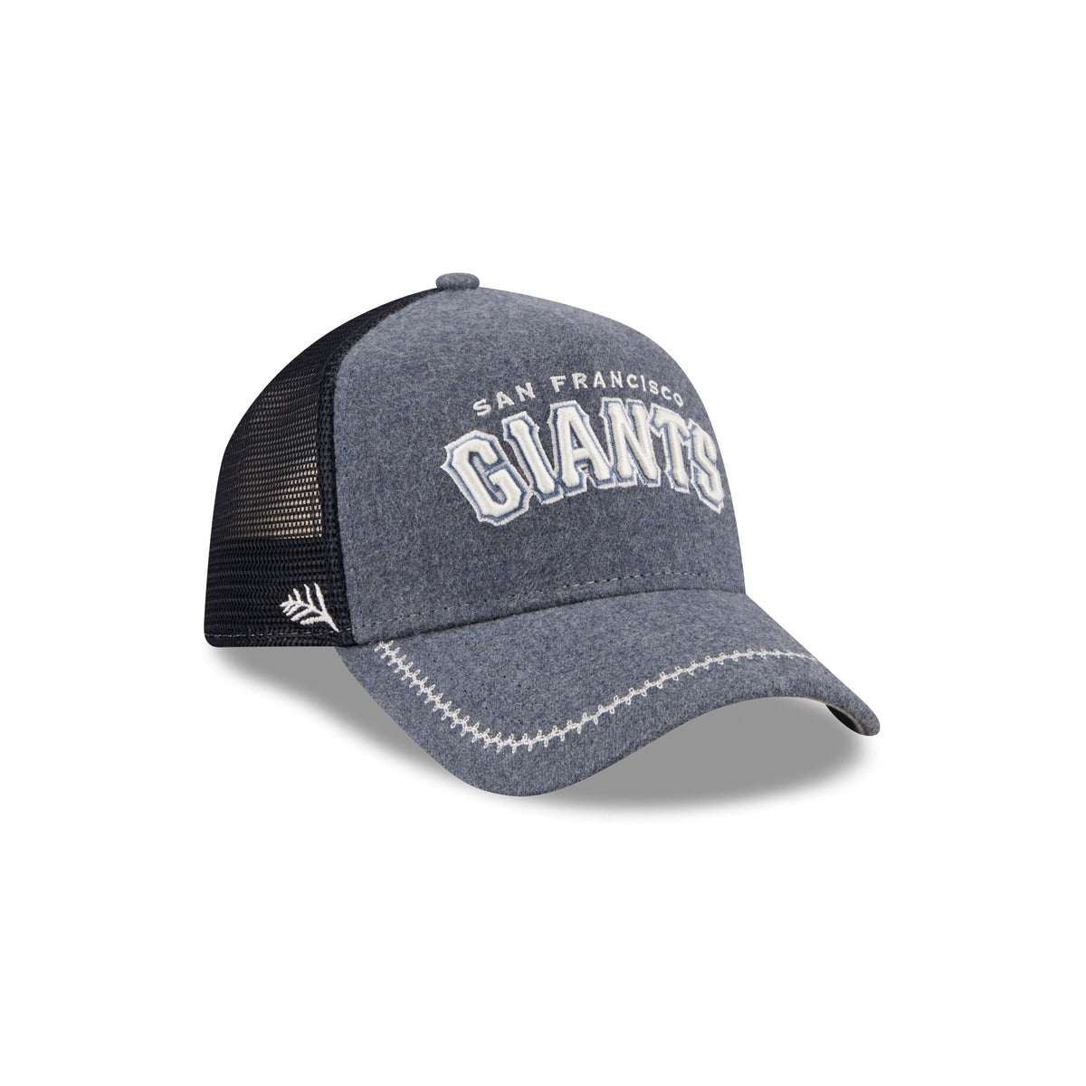 San Francisco Giants Navy Brushed Chambray 9FORTY A-Frame Trucker Hat