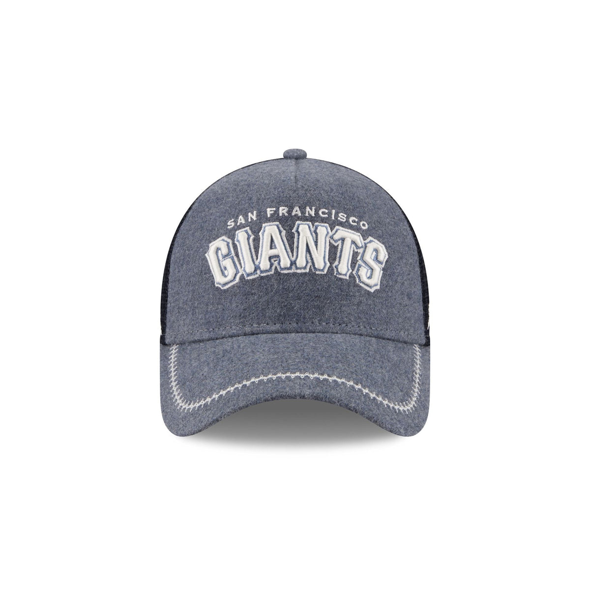 San Francisco Giants Navy Brushed Chambray 9FORTY A-Frame Trucker Hat