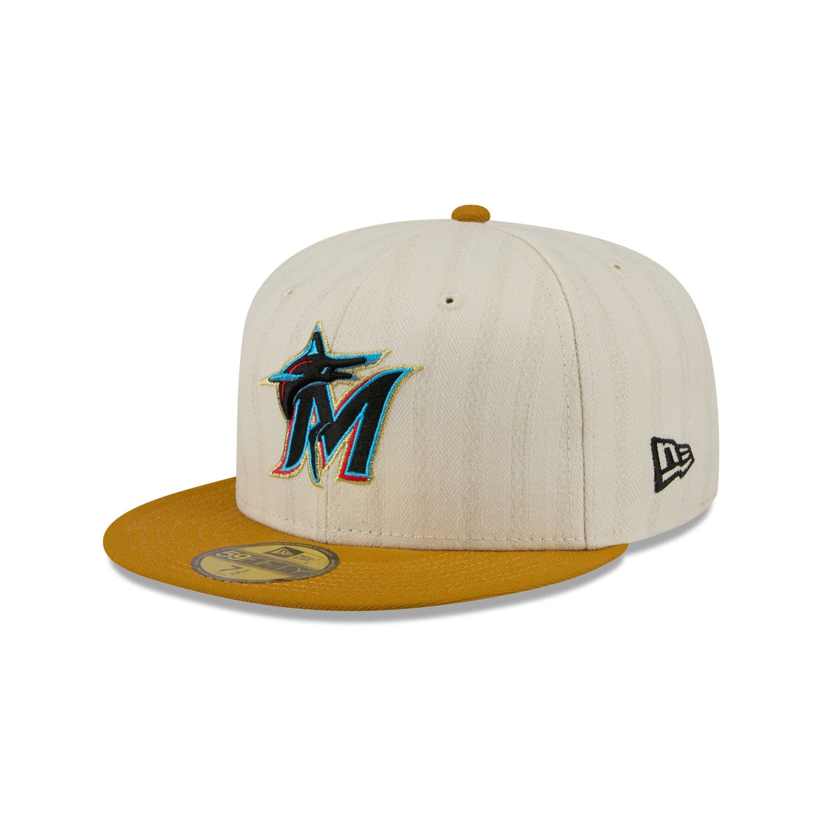 Miami Marlins Chrome Herringbone 59FIFTY Fitted Hat