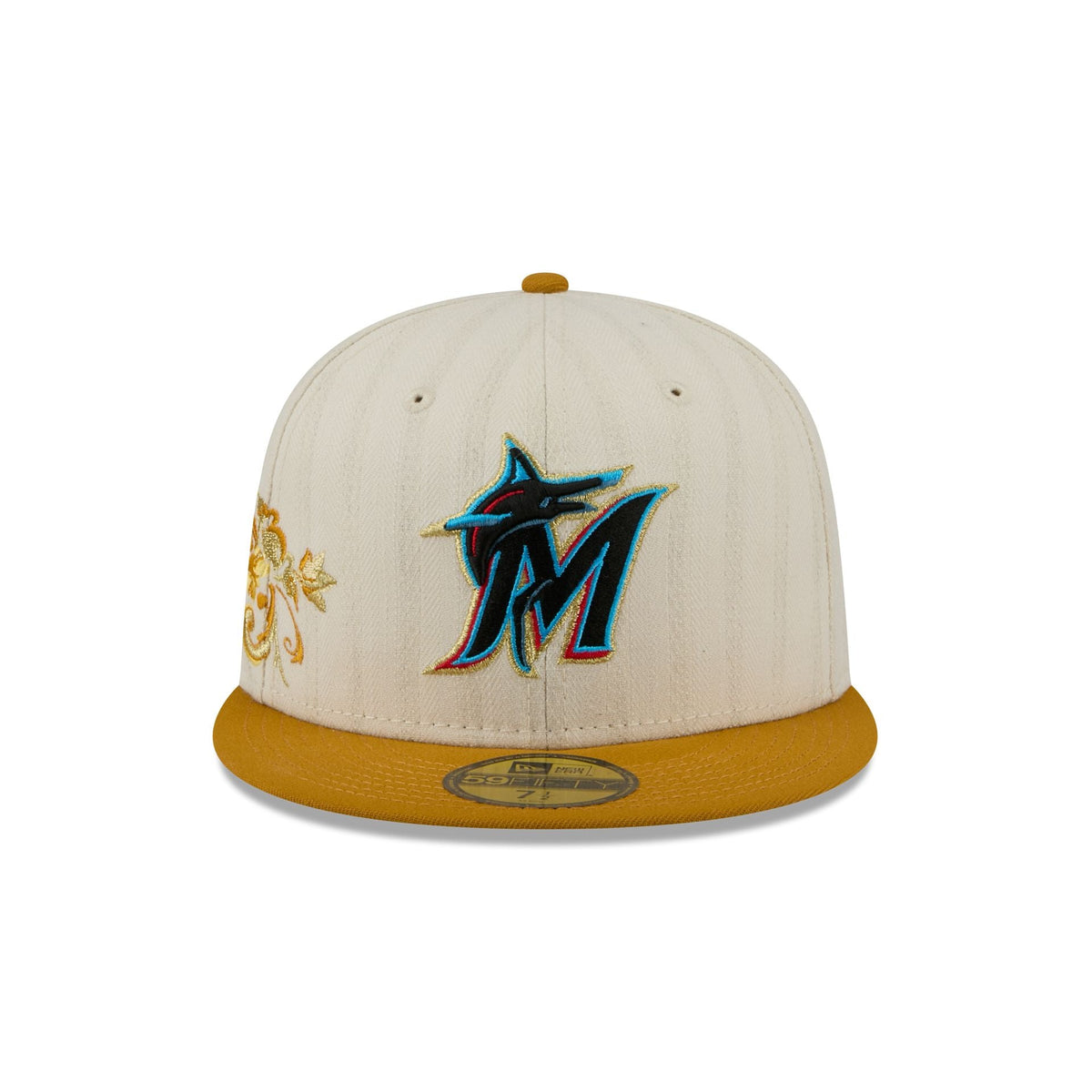 Miami Marlins Chrome Herringbone 59FIFTY Fitted Hat