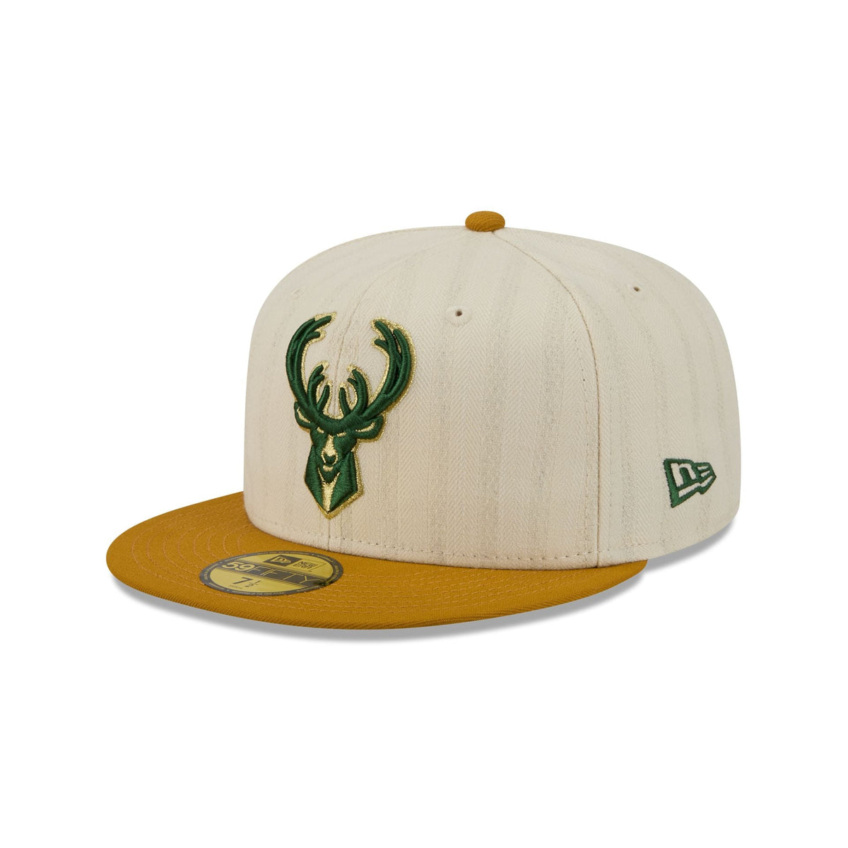 Milwaukee Bucks Chrome Herringbone 59FIFTY Fitted Hat