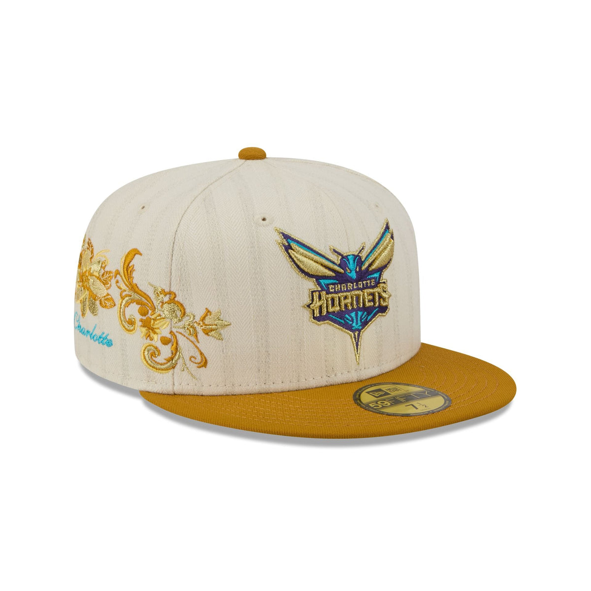 Charlotte Hornets Chrome Herringbone 59FIFTY Fitted Hat