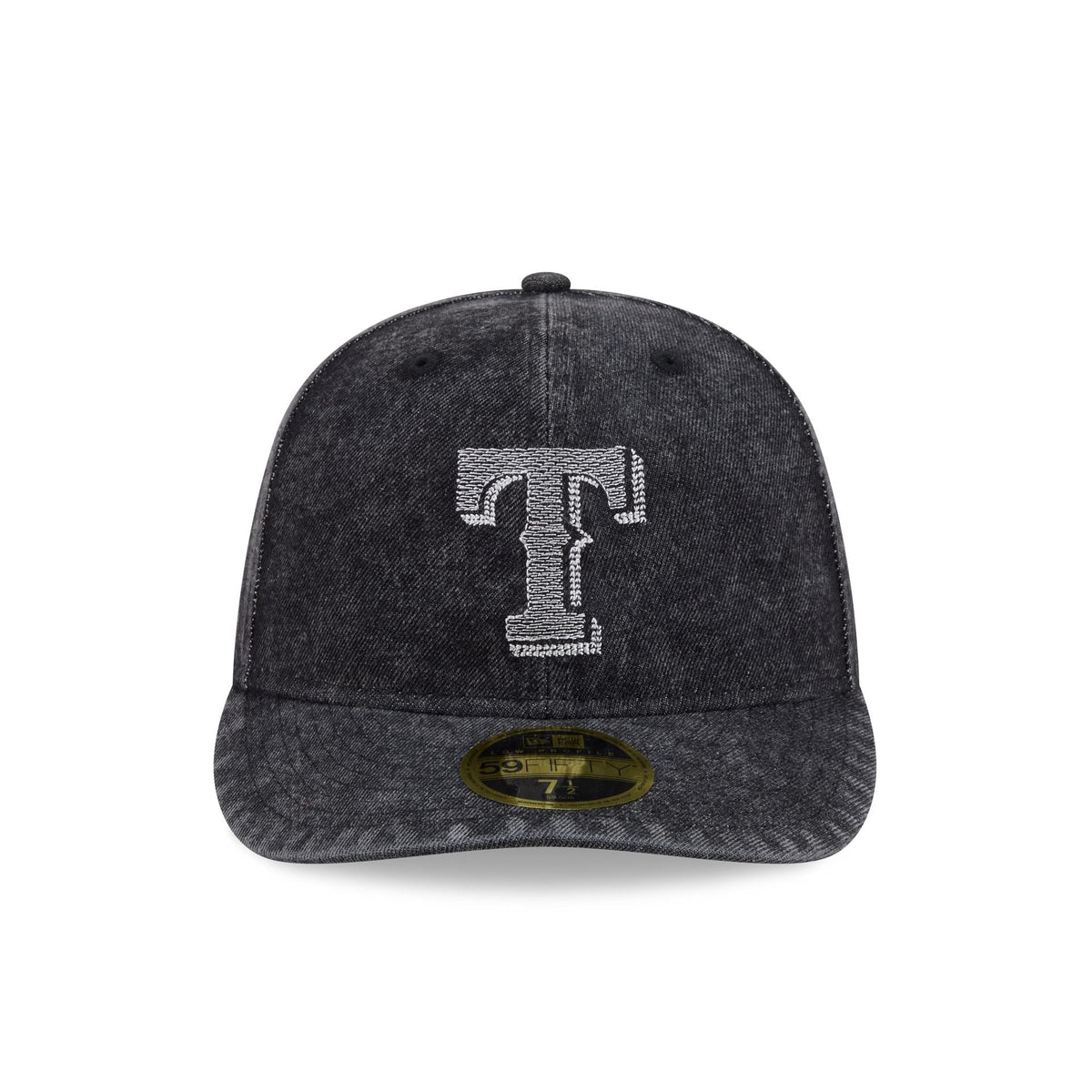 Texas Rangers Black Denim Low Profile 59FIFTY Fitted Hat