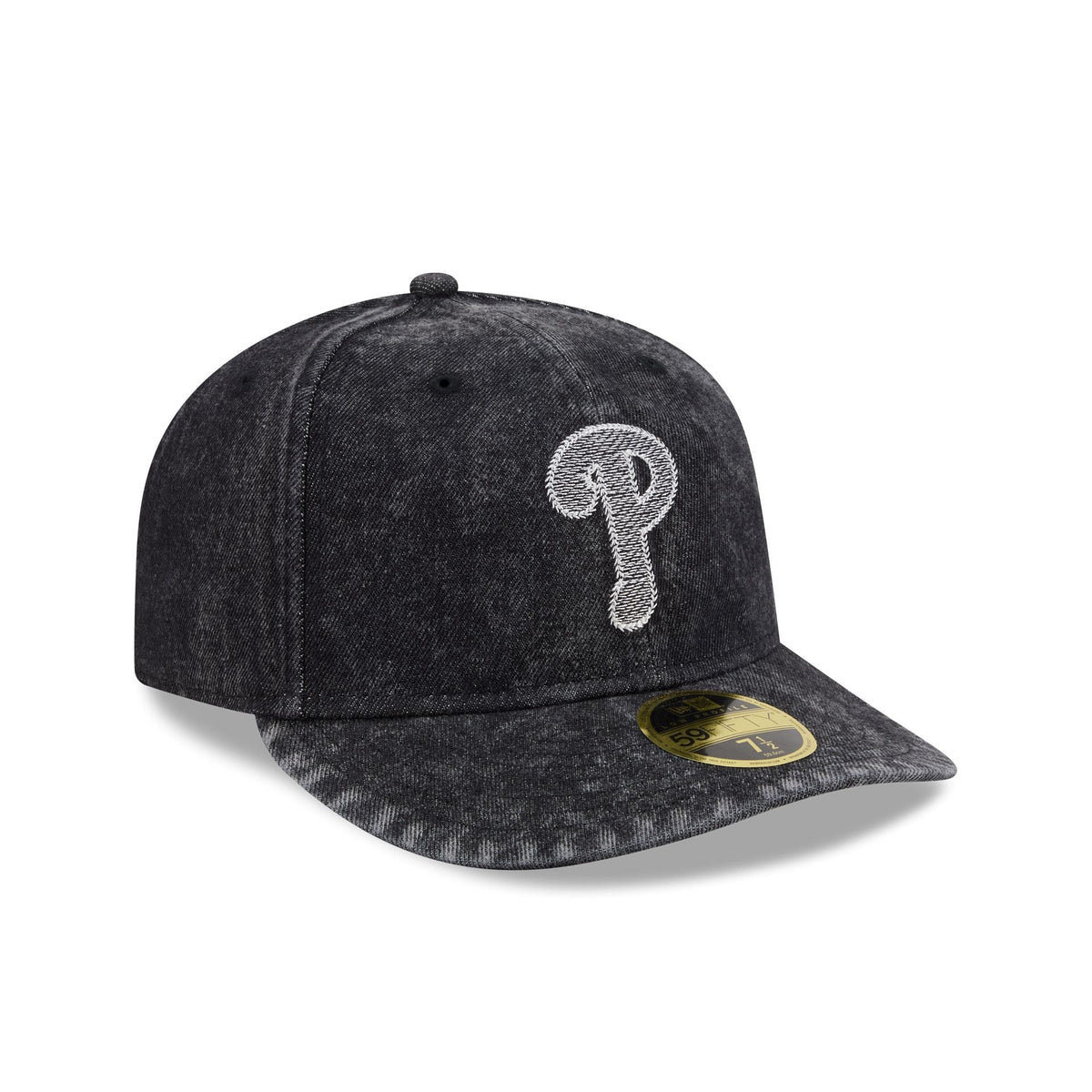Philadelphia Phillies Black Denim Low Profile 59FIFTY Fitted Hat