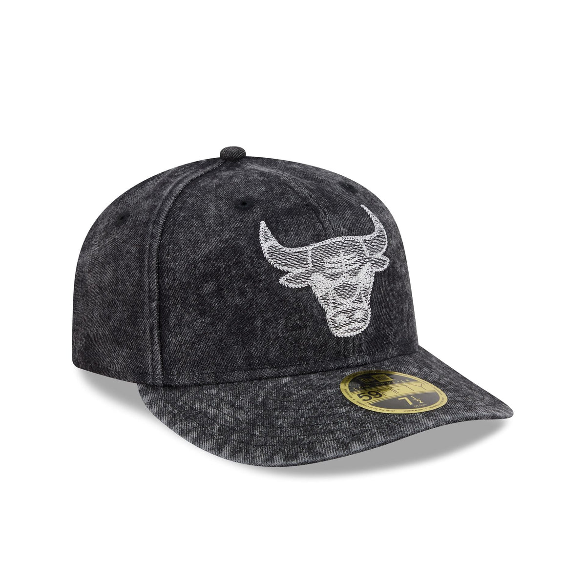 Chicago Bulls Black Denim Low Profile 59FIFTY Fitted Hat